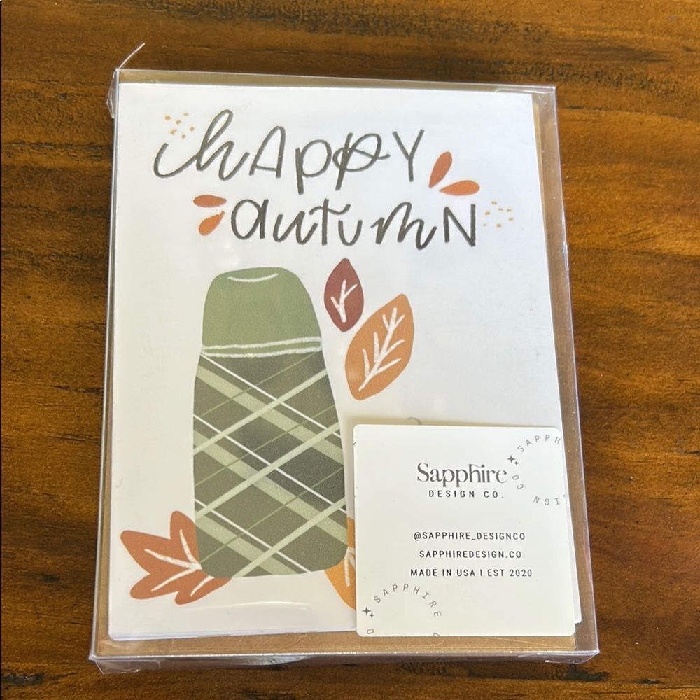Sapphire Design Co. Happy Autumn Card set of 10 cards with envelopes NEW